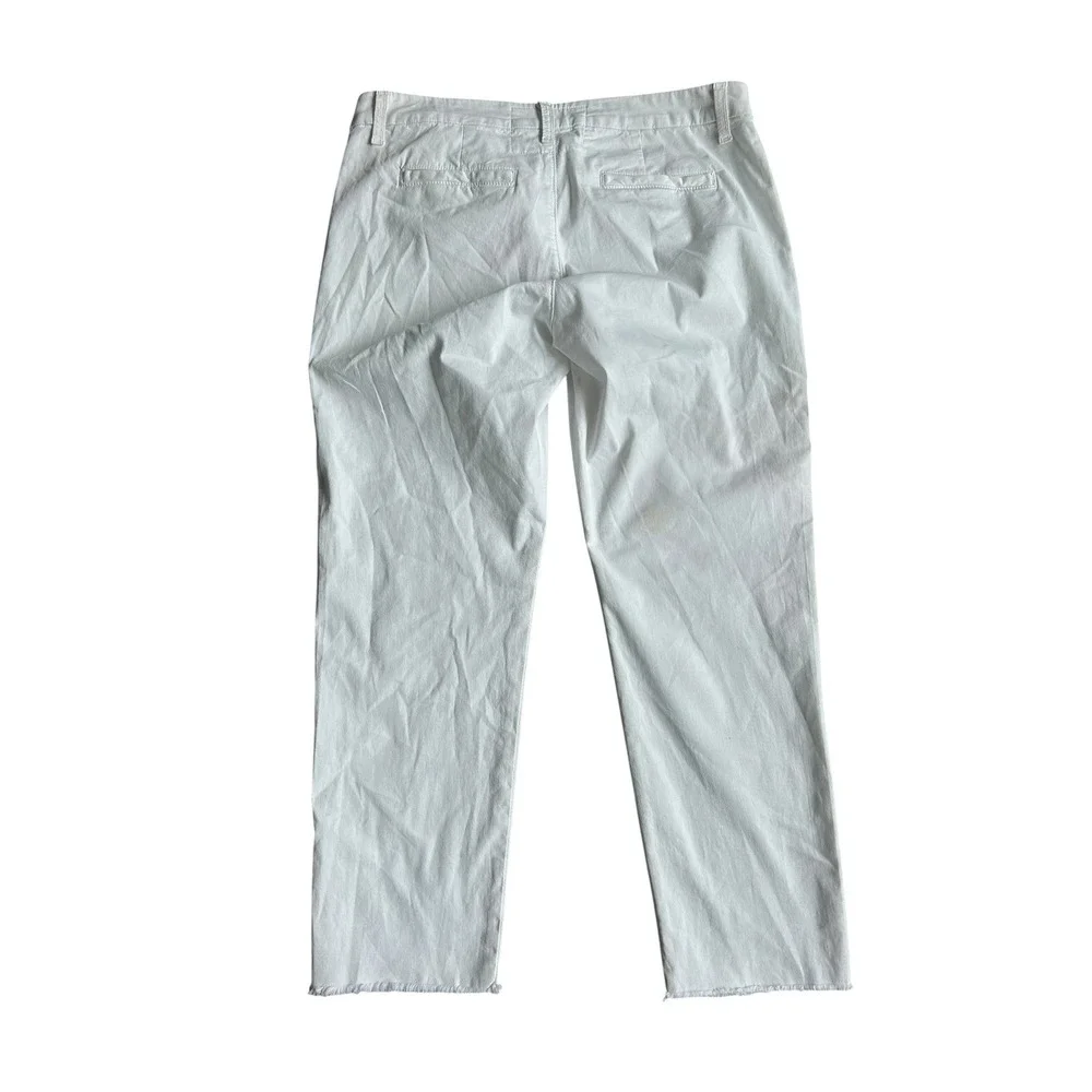 Frank & Eileen Wicklow The Italian Chino Pants White Raw Hem Women's 6